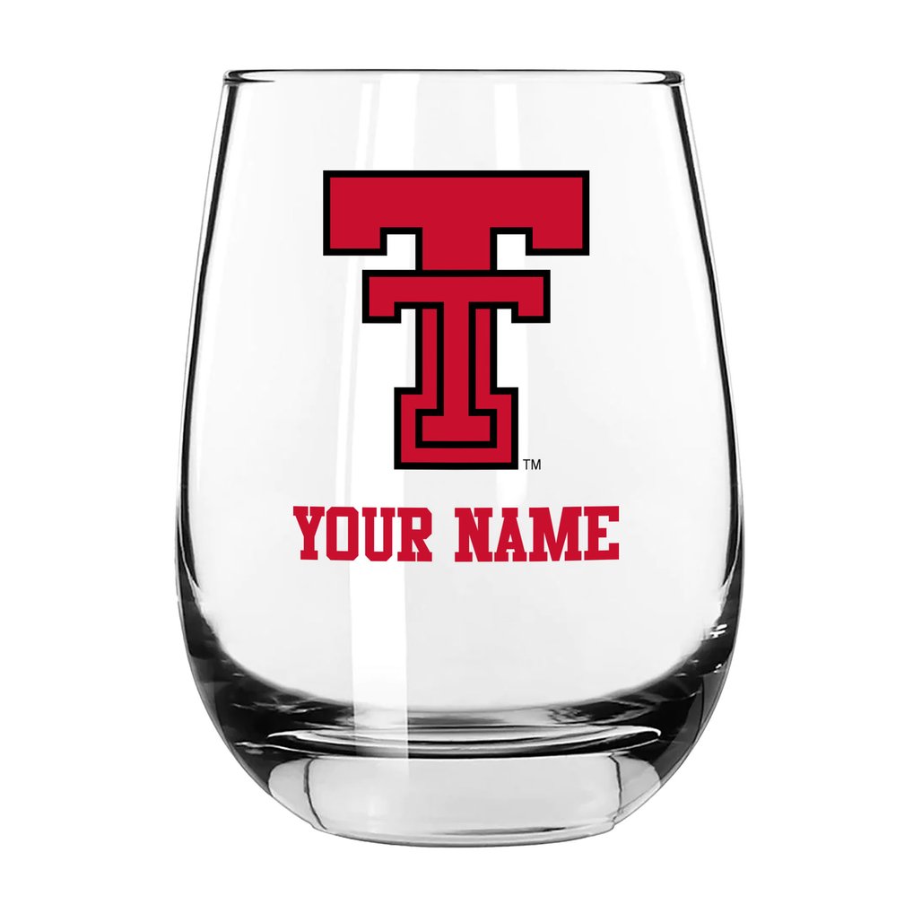 Texas Tech Red Raiders 15oz. Personalized Stemless Glass Tumbler