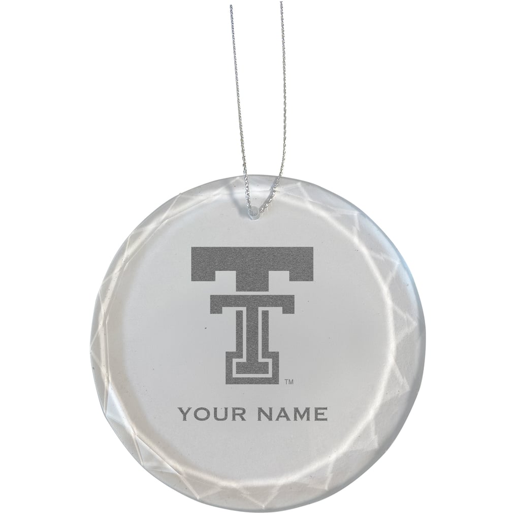 Texas Tech Red Raiders 3.25'' Personalized Etched Glass Ornament