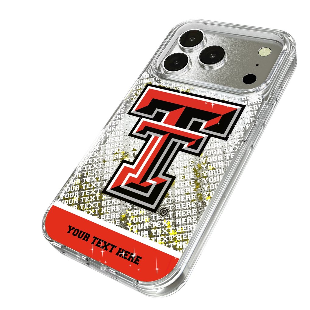Texas Tech Red Raiders iPhone Endzone Personalized Glitter Case