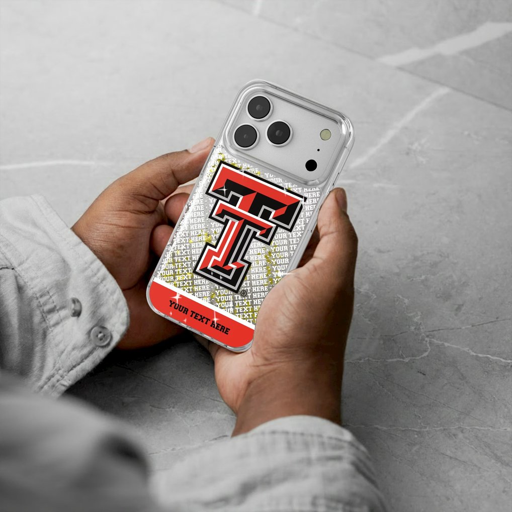 Texas Tech Red Raiders iPhone Endzone Personalized Glitter Case