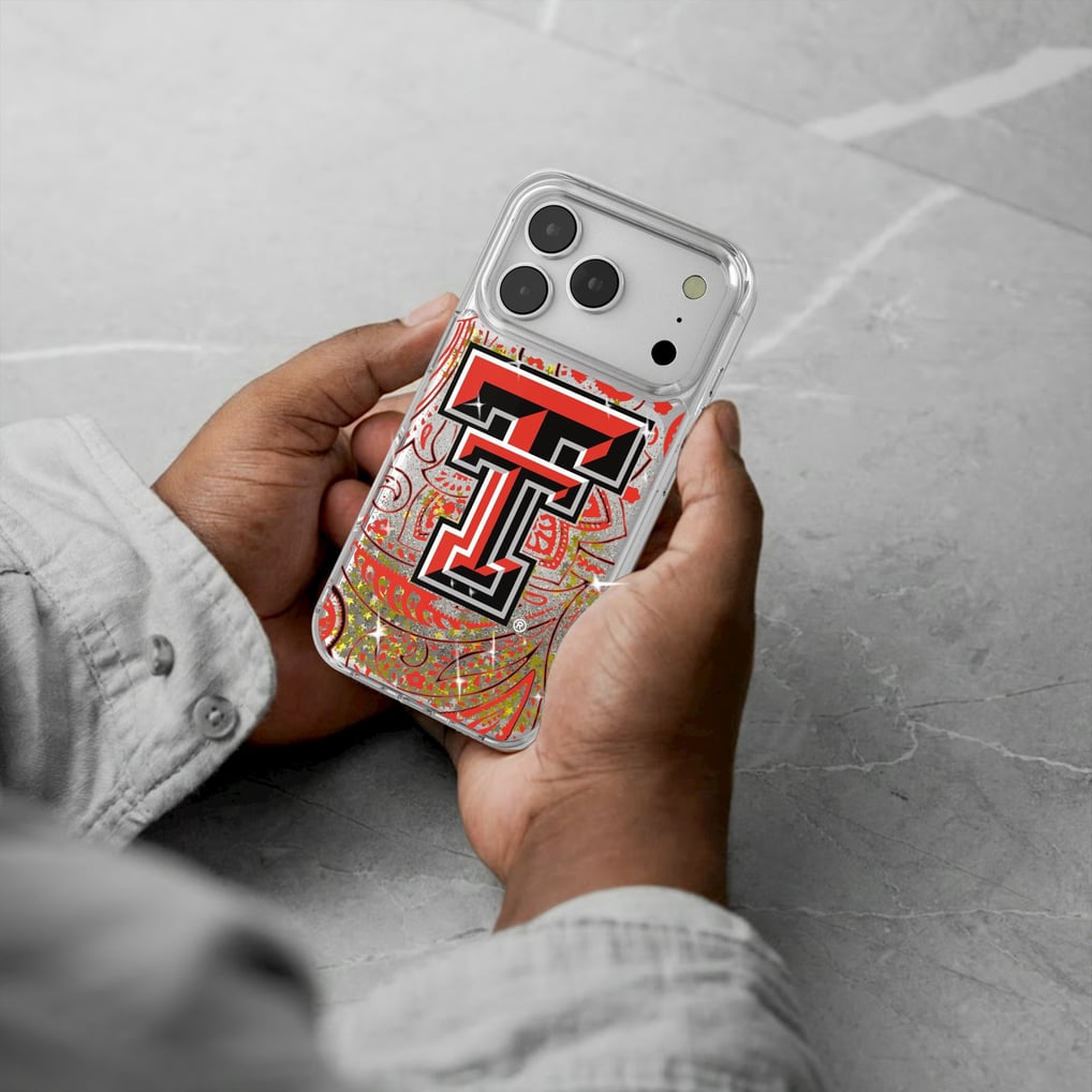 Texas Tech Red Raiders iPhone Glitter Paisley Design Case