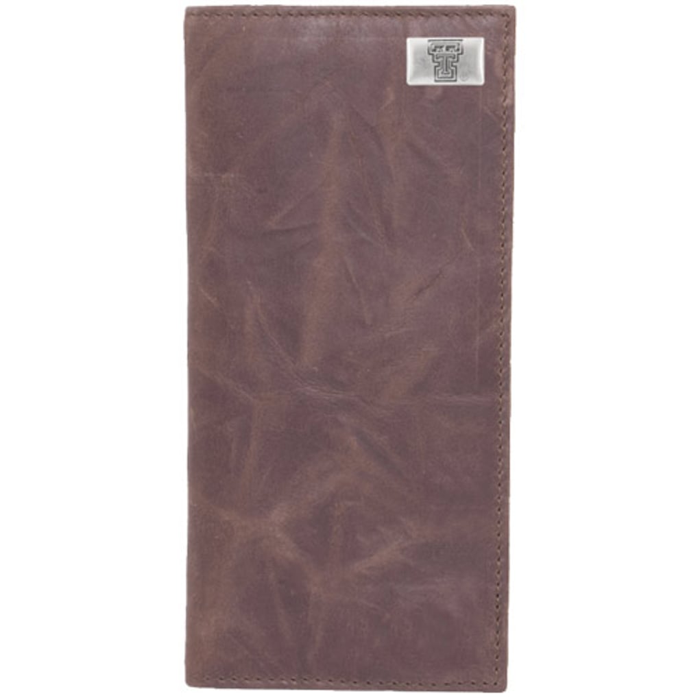 Texas Tech Red Raiders Leather Secretary Wallet with Concho - Brown
