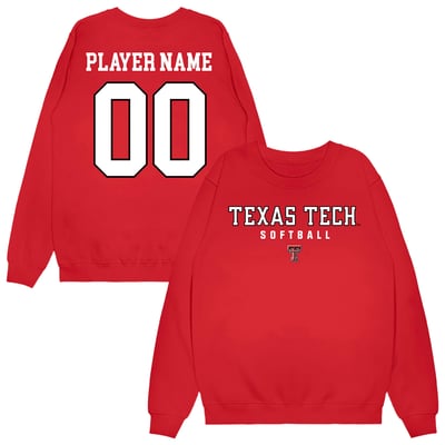 Texas Tech Red Raiders Unisex NIL Pick-A-Player Softball Sweatshirt - Red