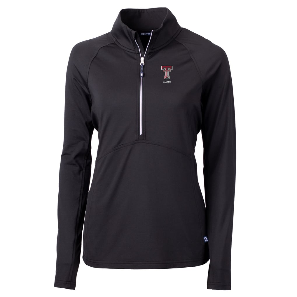  Texas Tech Red Raiders Cutter & Buck Women's Alumni Adapt Eco Knit Stretch Recycled Half-Zip Pullover Top - Black