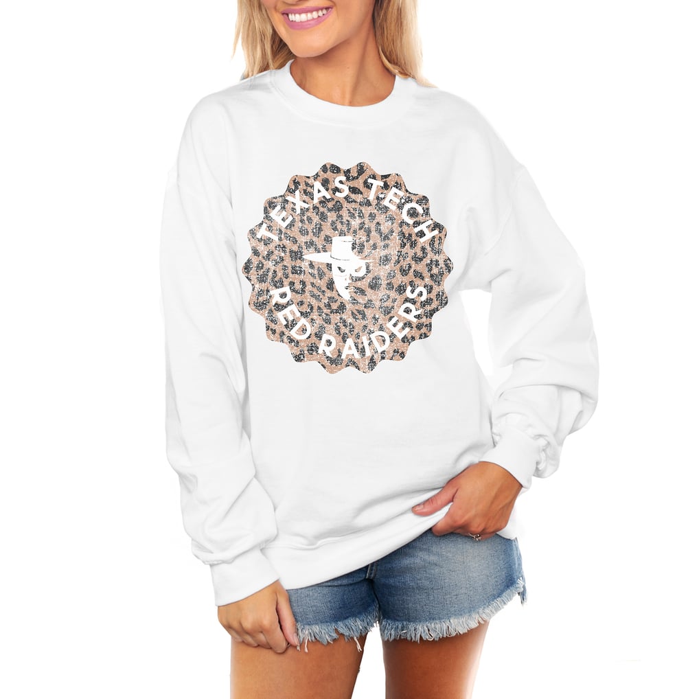 Texas Tech Red Raiders Gameday Couture Women's Wild Side Perfect Crewneck Pullover Sweatshirt - White