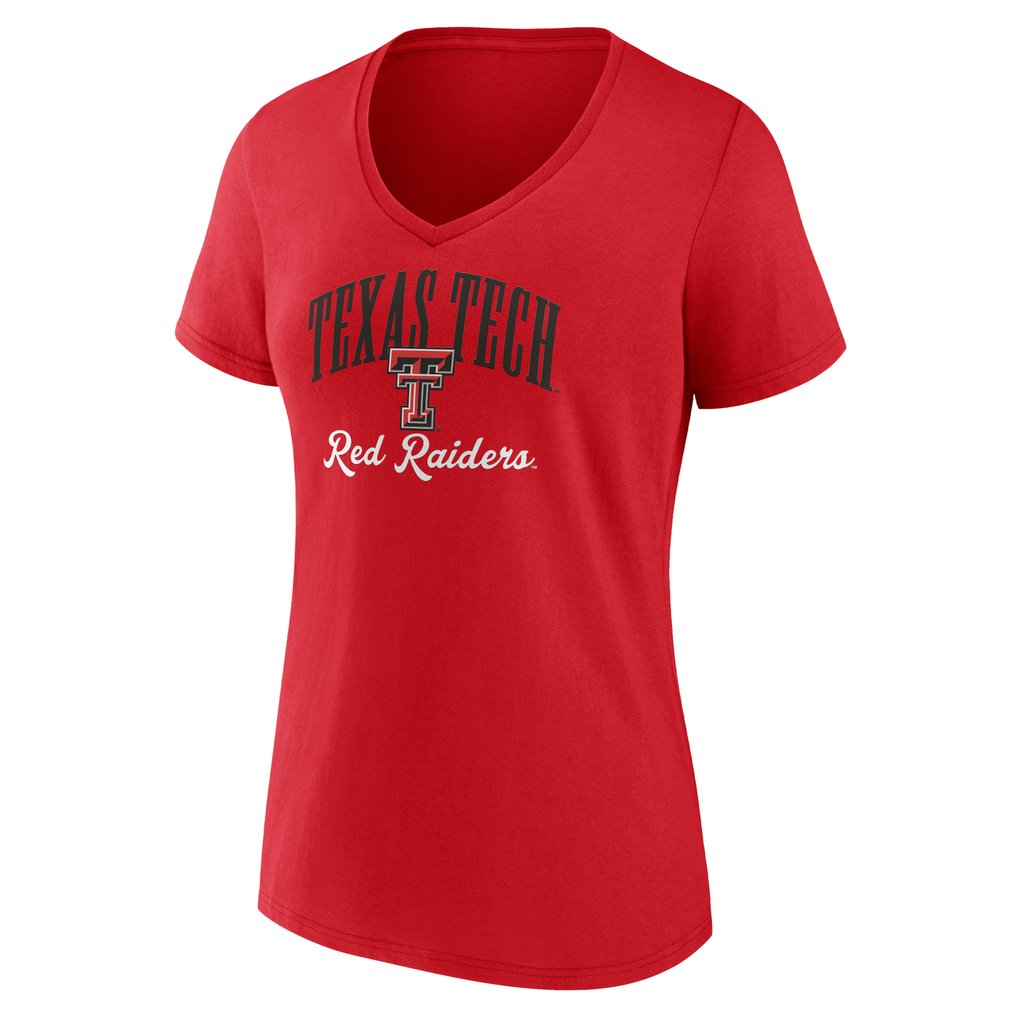 Texas Tech Red Raiders Women's Victory Script V-Neck T-Shirt - Red