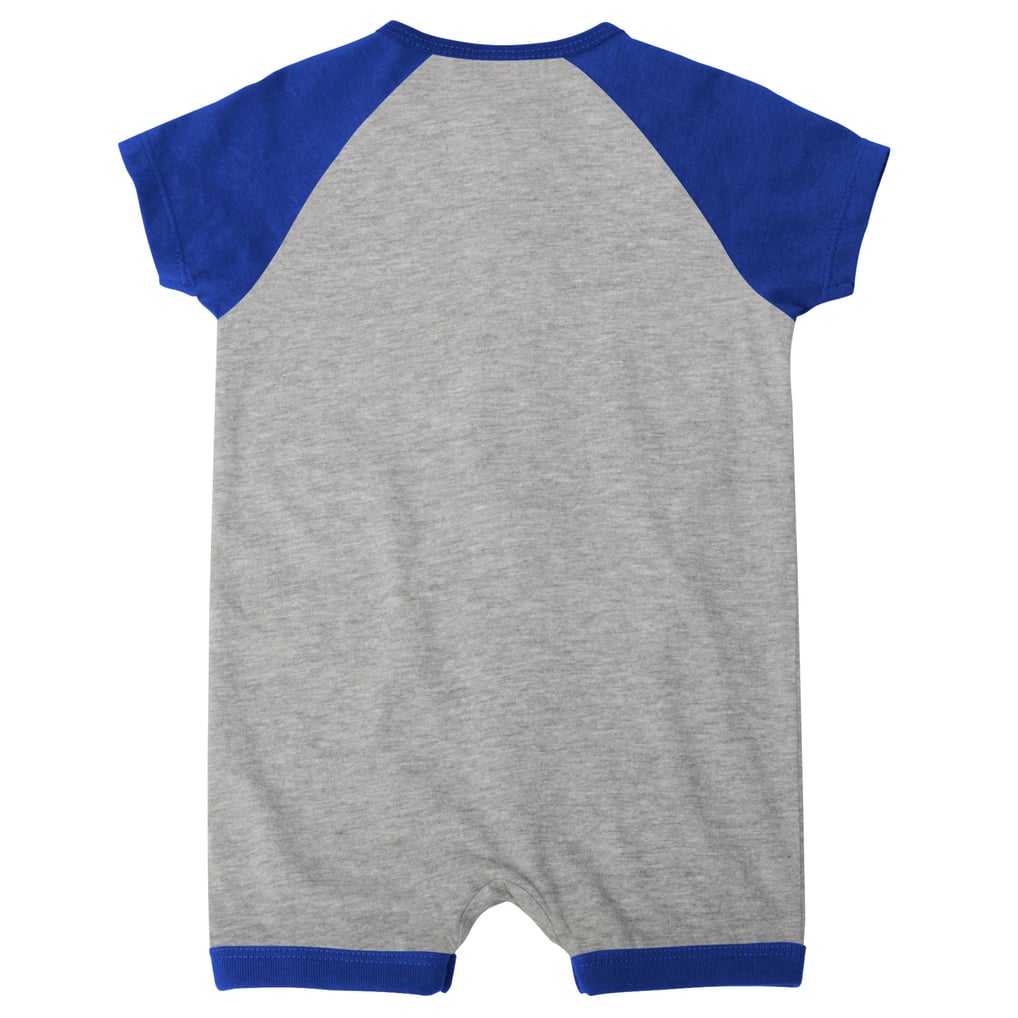  Toronto Blue Jays Infant Extra Base Hit Raglan Full-Snap Romper - Heather Gray