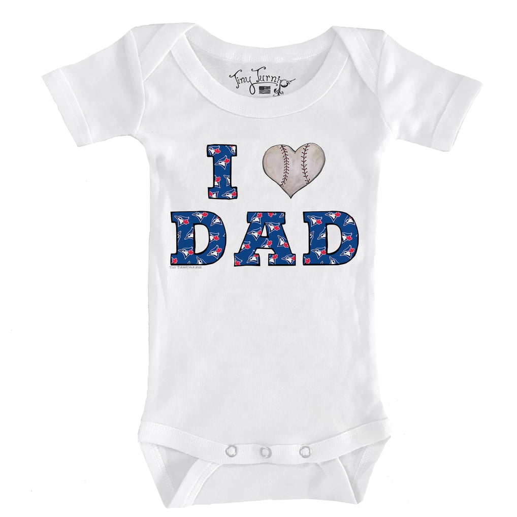 Toronto Blue Jays Tiny Turnip Infant I Love Dad Bodysuit - White