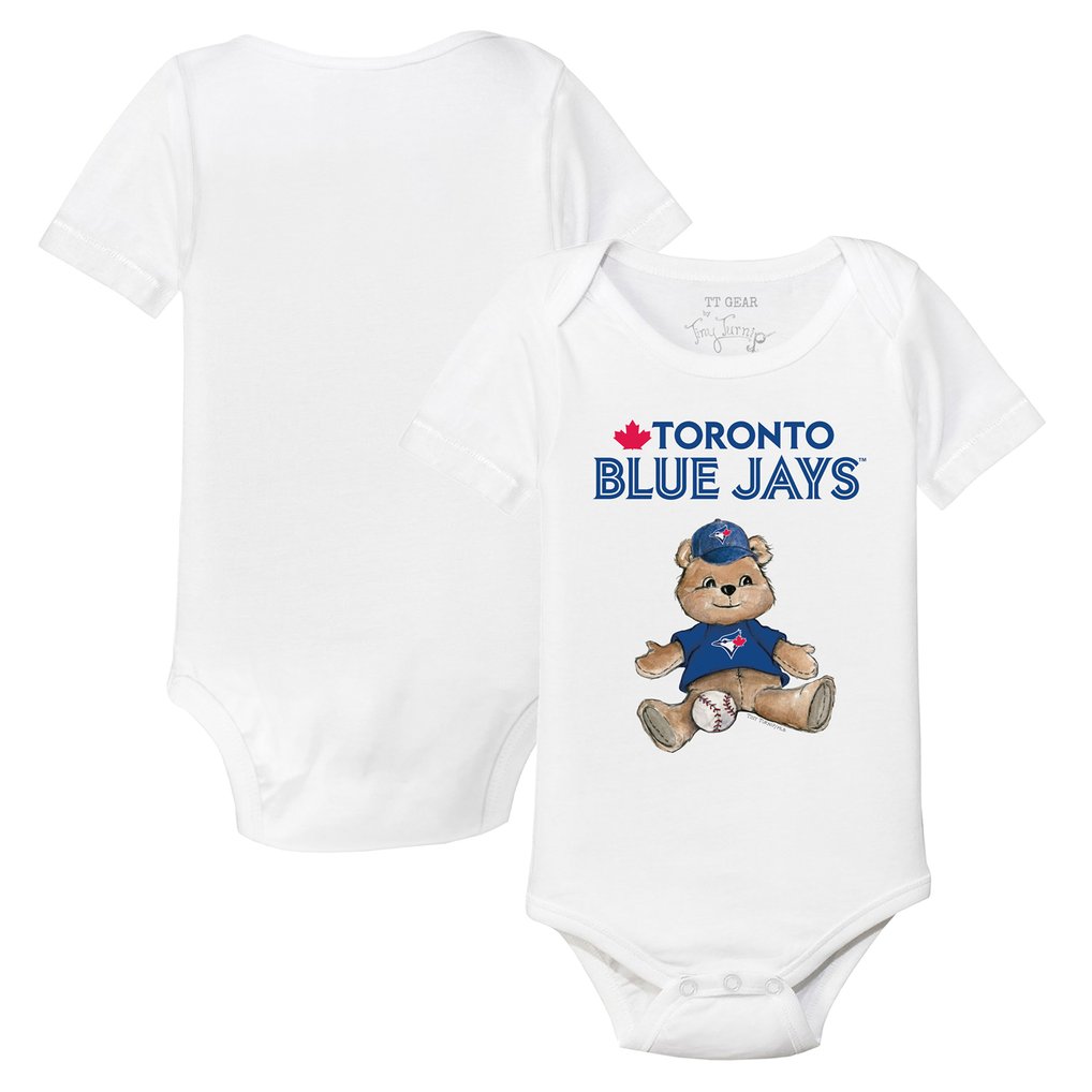 Toronto Blue Jays Tiny Turnip Infant Teddy Boy Bodysuit - White