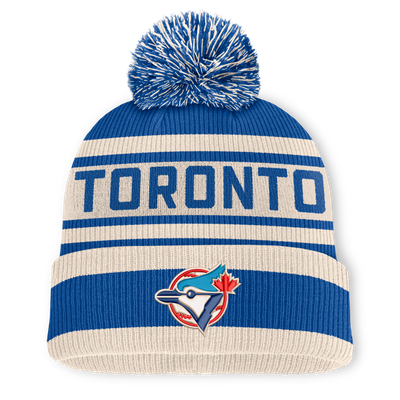 Toronto Blue Jays Fanatics Tape Measure Cuffed Knit Hat with Pom - Royal
