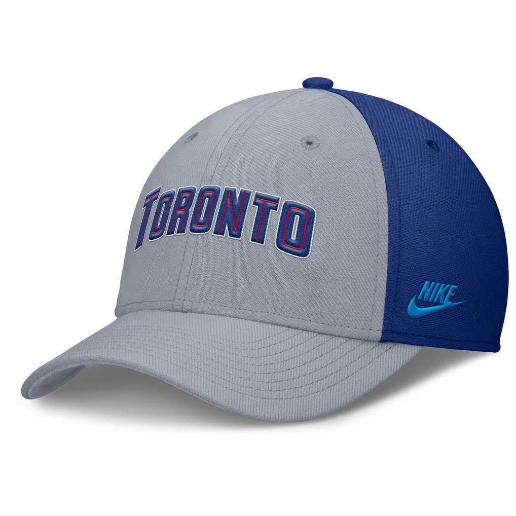 Toronto Blue Jays Nike Rise Swoosh Performance Flex Hat - Gray/Royal