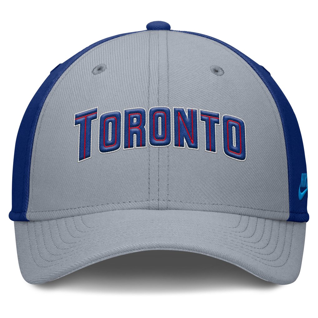 Toronto Blue Jays Nike Rise Swoosh Performance Flex Hat - Gray/Royal