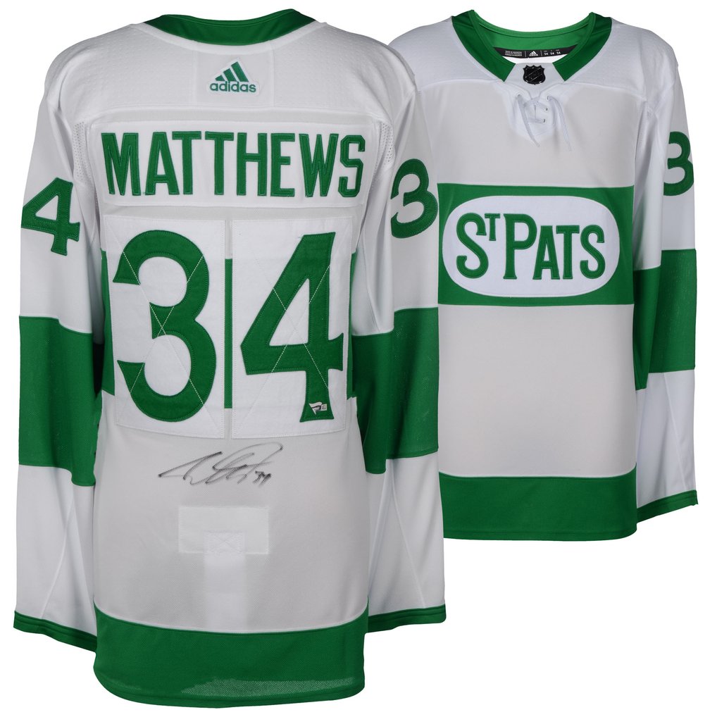 Auston Matthews Toronto Maple Leafs Fanatics Authentic Autographed Green Toronto St. Pats Adidas Authentic Jersey