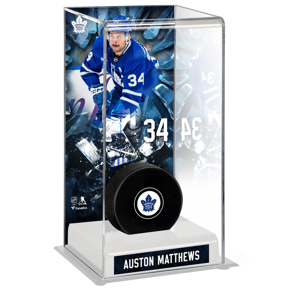 Auston Matthews Toronto Maple Leafs Fanatics Authentic Deluxe Tall Hockey Puck Case