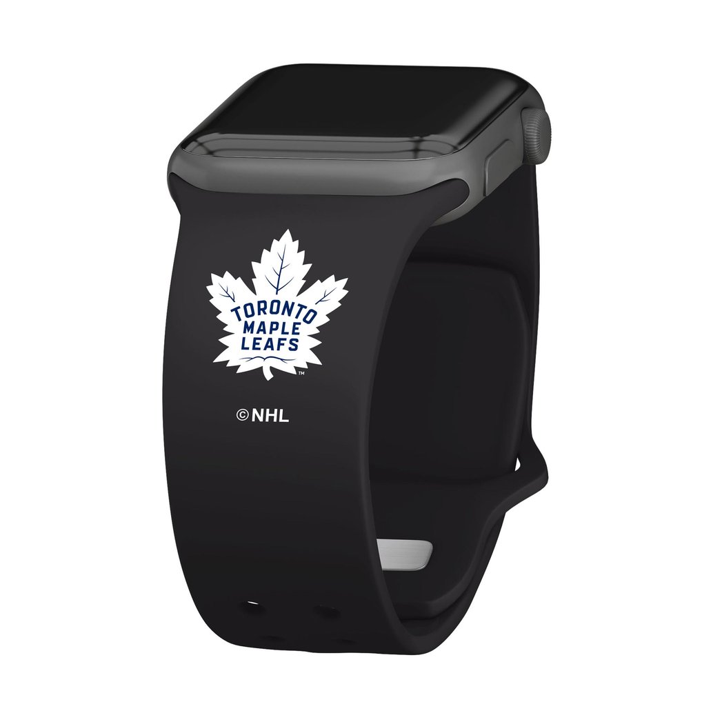 Toronto Maple Leafs Silicone Apple Watch Band - Black