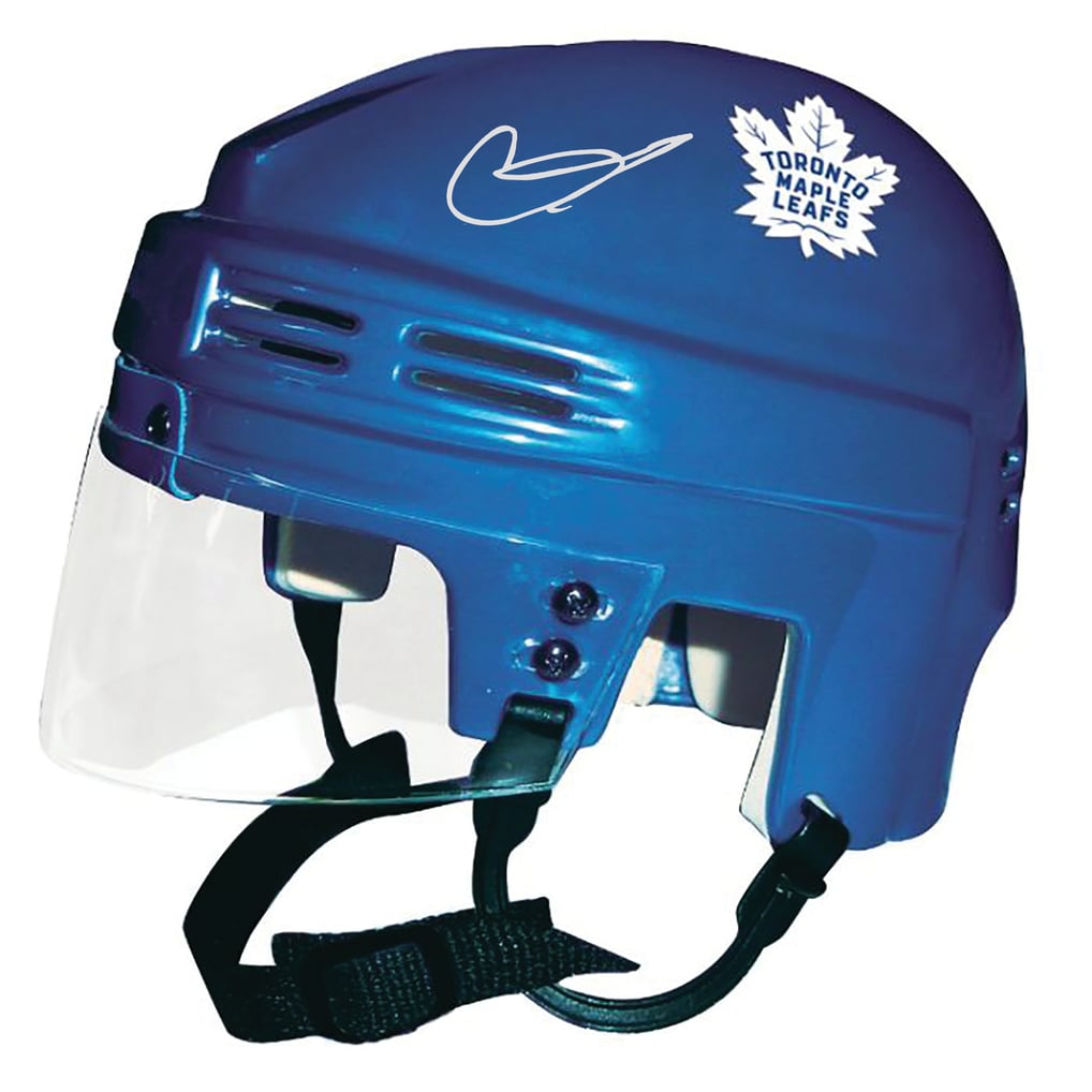 Gavin McKenna Toronto Maple Leafs Autographed Fanatics Authentic Blue Mini Helmet 