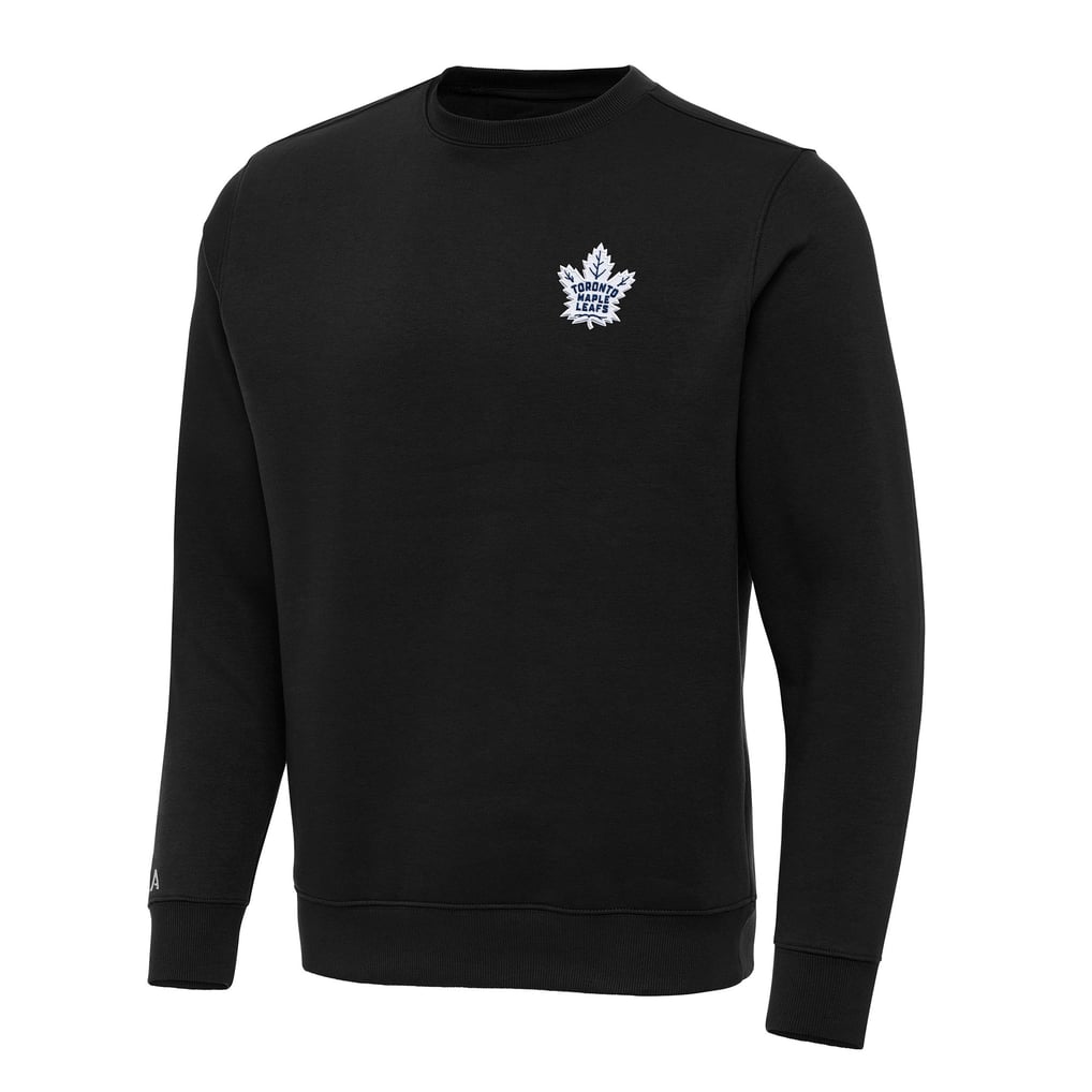 Toronto Maple Leafs Antigua Big & Tall Victory Crewneck Pullover Sweatshirt - Black