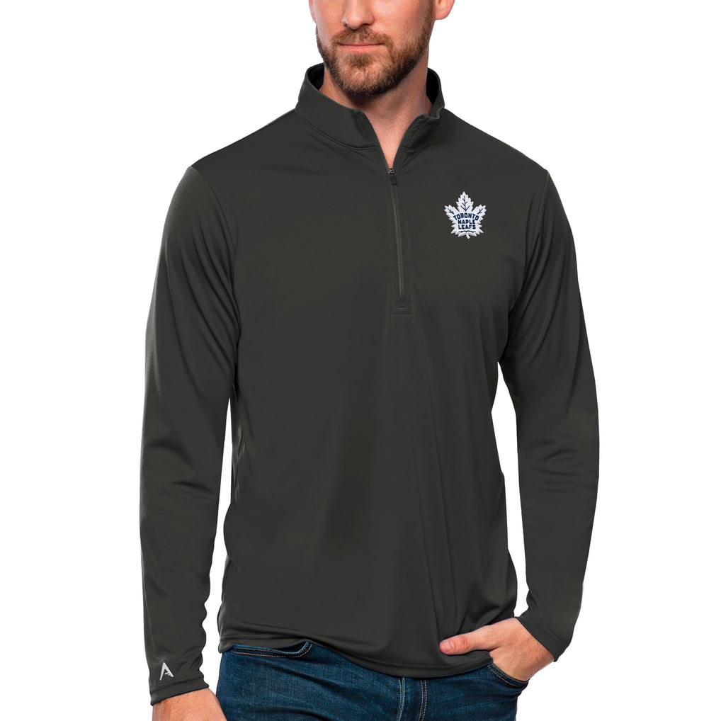 Toronto Maple Leafs Antigua Tribute Quarter-Zip Pullover Top - Charcoal
