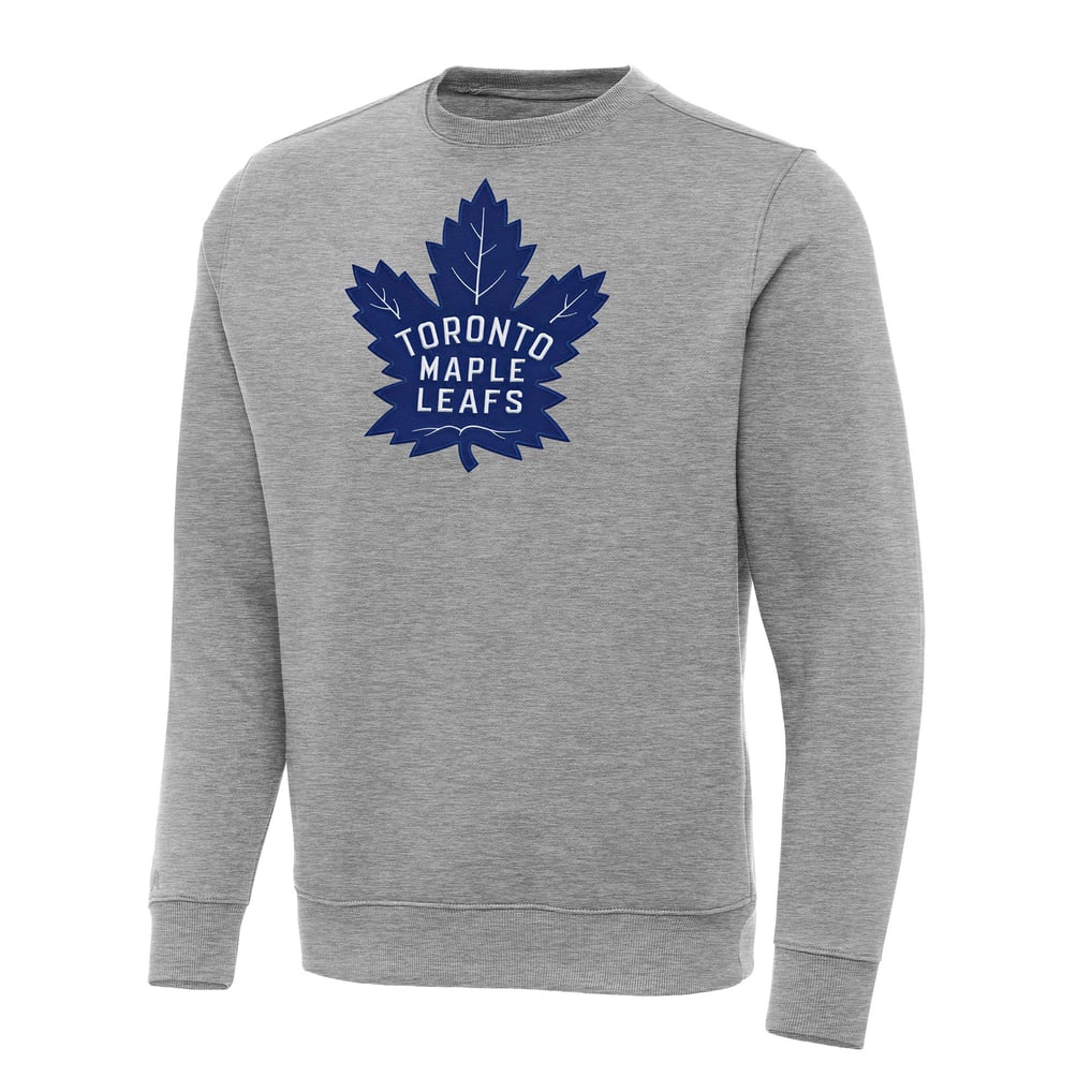 Toronto Maple Leafs Antigua Big & Tall Victory Crewneck Pullover Sweatshirt - Heather Gray