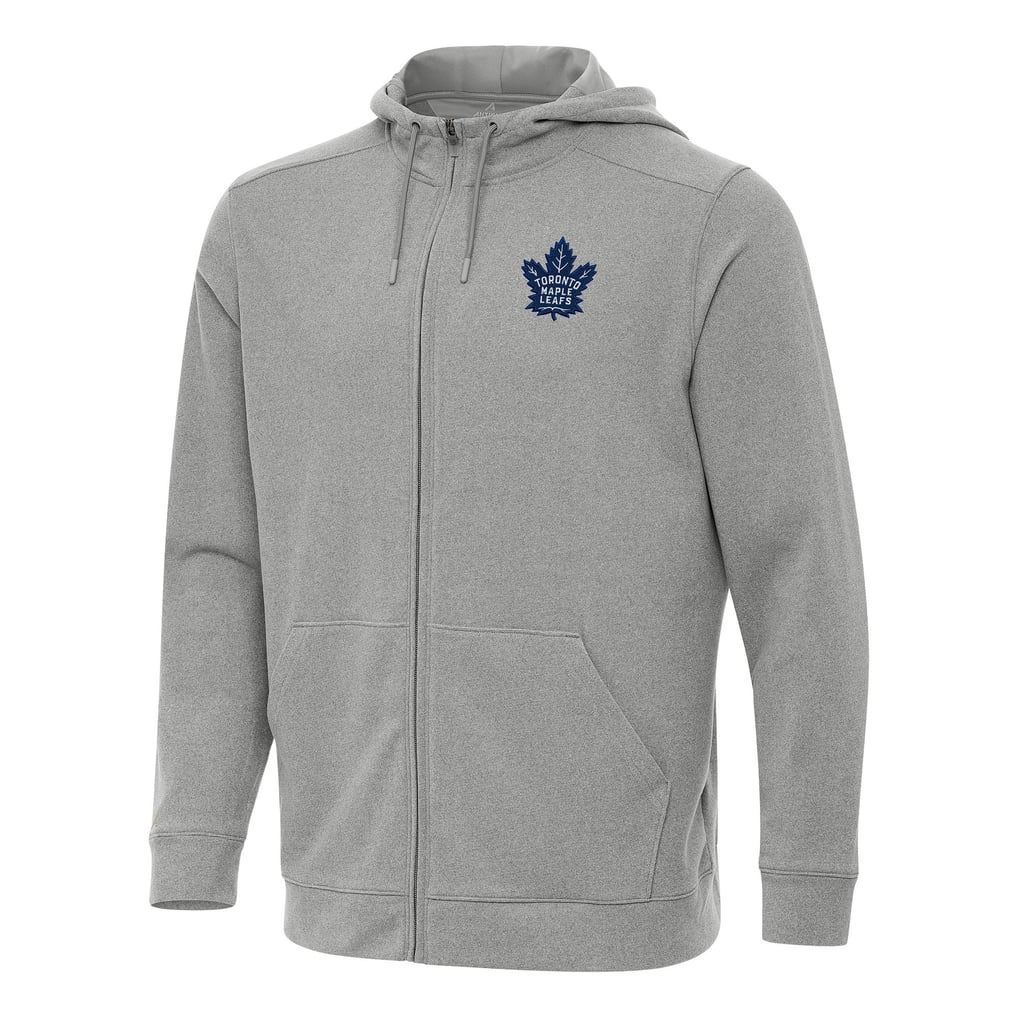 Toronto Maple Leafs Antigua Effortless Full-Zip Hoodie Jacket - Heather Gray