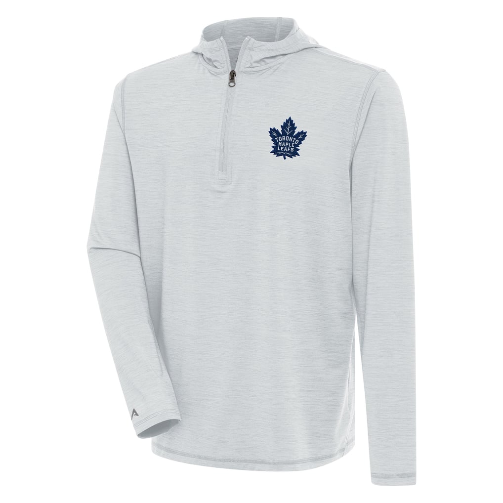  Toronto Maple Leafs Antigua Tidy Quarter-Zip Pullover Hoodie - Heather Gray