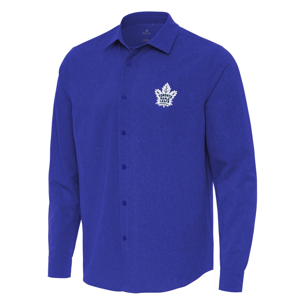  Toronto Maple Leafs Antigua Exposure Woven Long Sleeve Button-Up Shirt - Royal