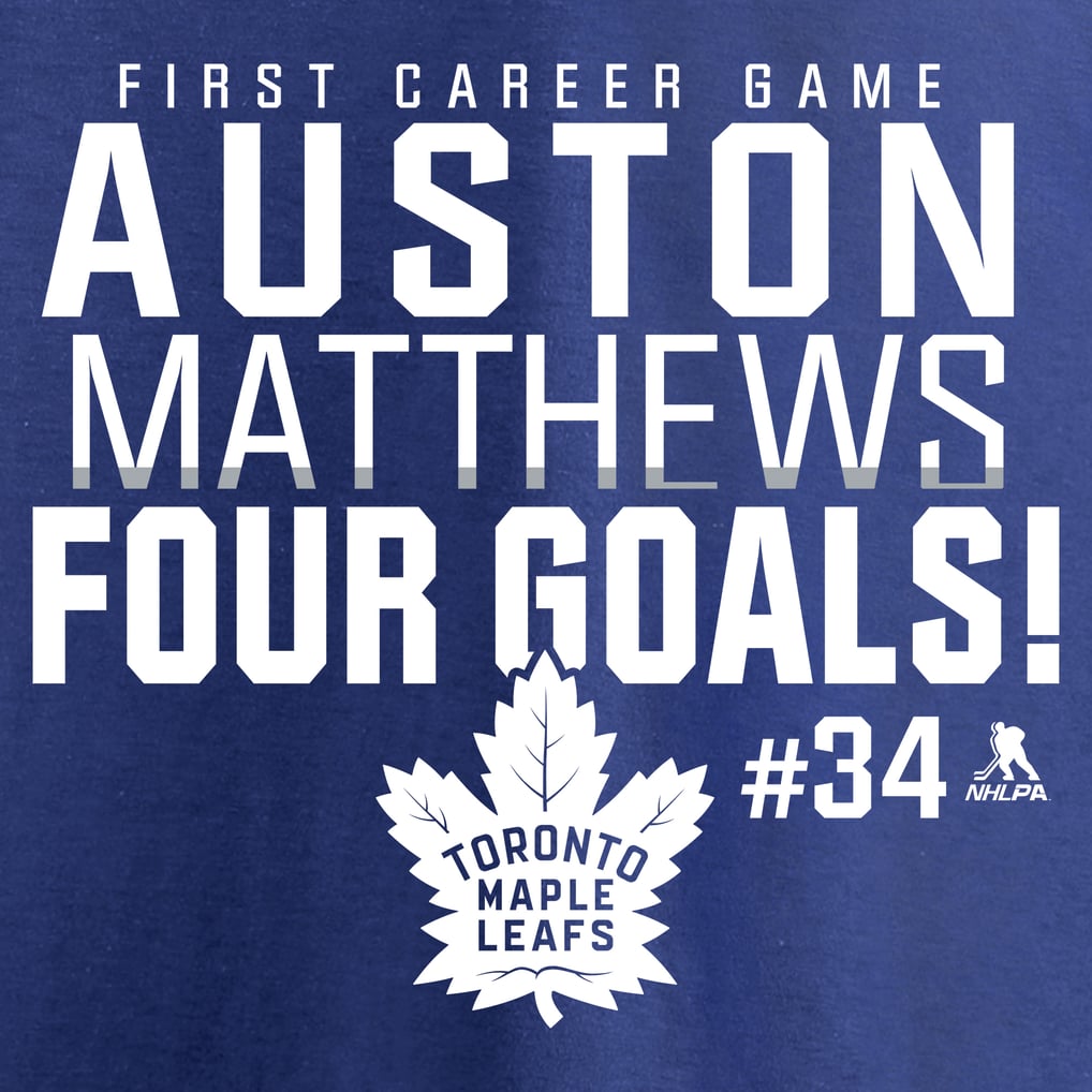 Auston Matthews Toronto Maple Leafs Four Goals T-Shirt - Royal