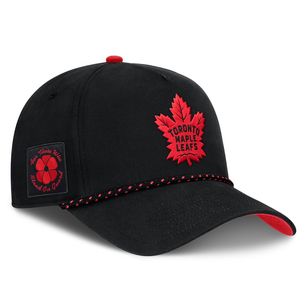Toronto Maple Leafs Fanatics Canada Military Appreciation Authentic Pro A-Frame Adjustable Hat - Black