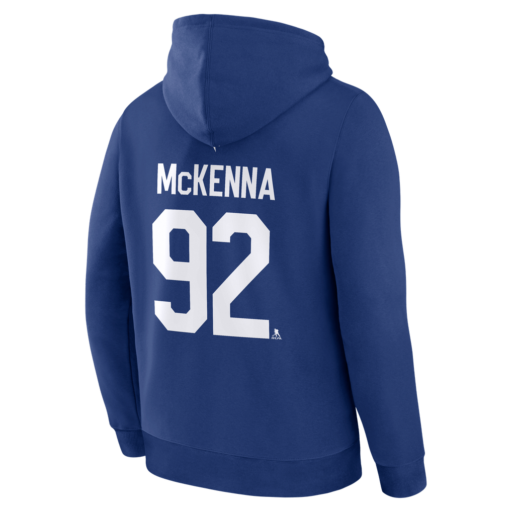 Gavin McKenna Toronto Maple Leafs Fanatics Authentic Stack Name & Number Hoodie - Blue