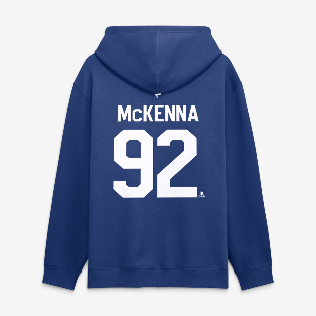 Gavin McKenna Toronto Maple Leafs Fanatics Authentic Stack Name & Number Hoodie - Blue
