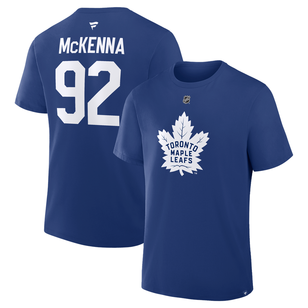 Gavin McKenna Toronto Maple Leafs Fanatics Authentic Stack Name & Number T-Shirt - Blue