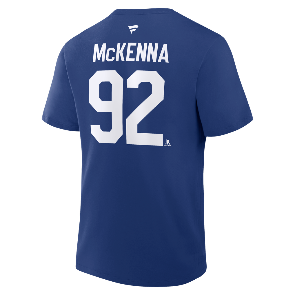 Gavin McKenna Toronto Maple Leafs Fanatics Authentic Stack Name & Number T-Shirt - Blue