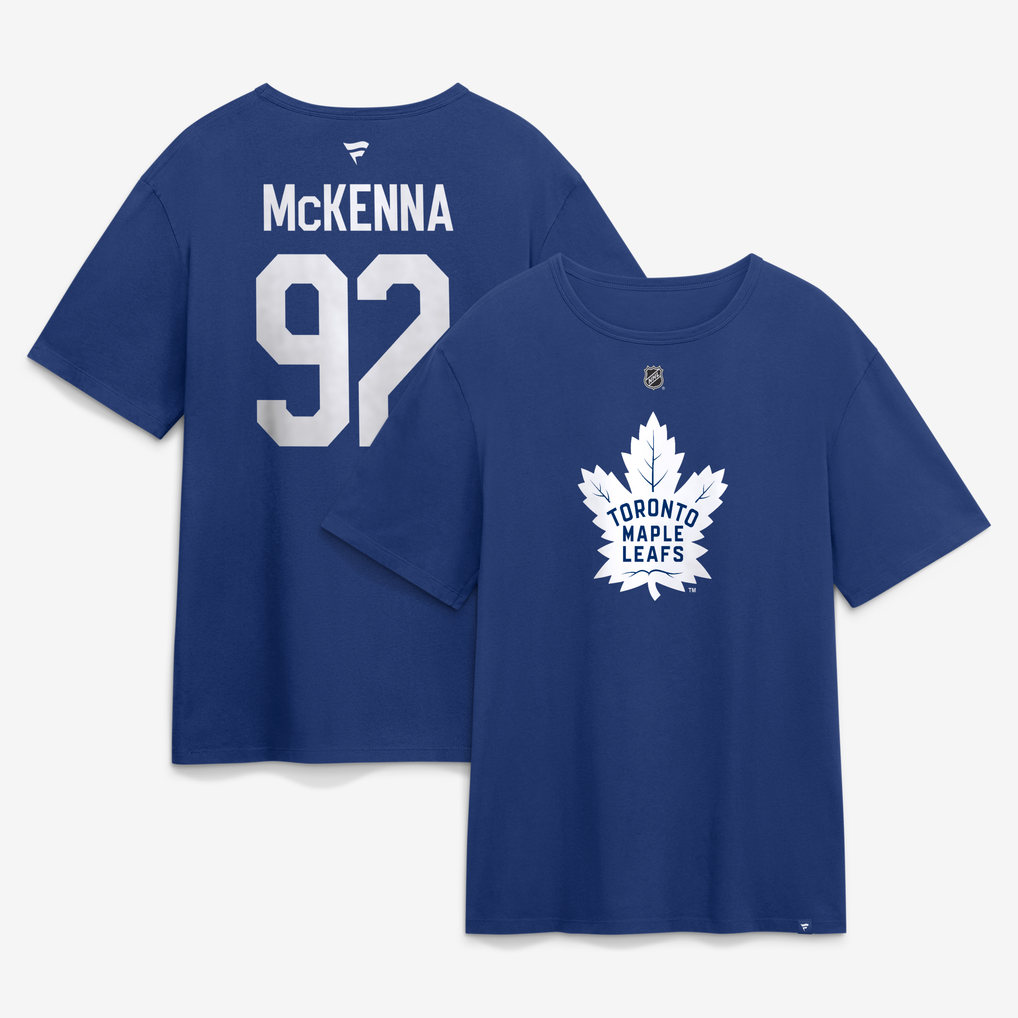 Gavin McKenna Toronto Maple Leafs Fanatics Authentic Stack Name & Number T-Shirt - Blue