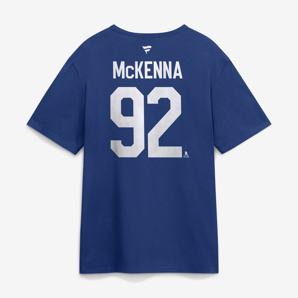 Gavin McKenna Toronto Maple Leafs Fanatics Authentic Stack Name & Number T-Shirt - Blue