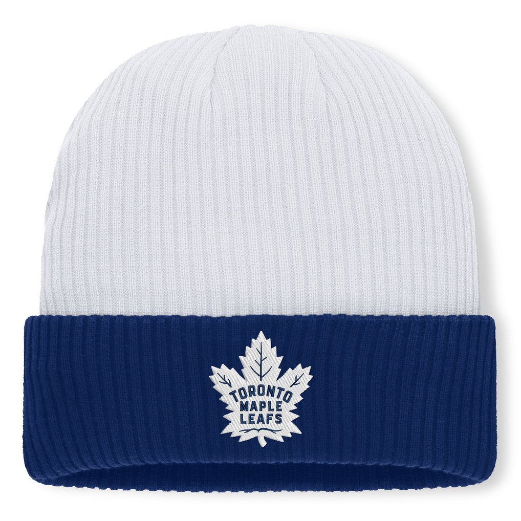 Toronto Maple Leafs Fanatics Authentic Pro Rink Cuffed Knit Hat - White