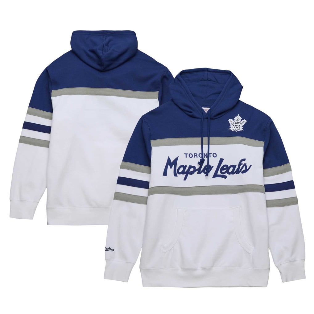 Toronto Maple Leafs Mitchell & Ness Head Coach Pullover Hoodie - White/Blue