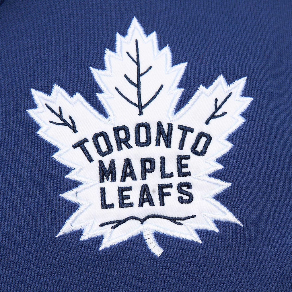Toronto Maple Leafs Mitchell & Ness Head Coach Pullover Hoodie - White/Blue