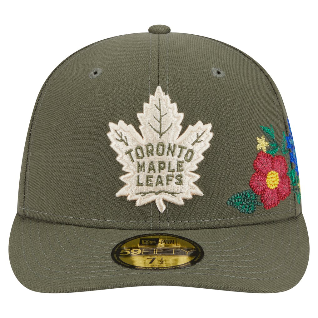 Toronto Maple Leafs New Era Tonal Florals 59FIFTY Fitted Hat - Olive