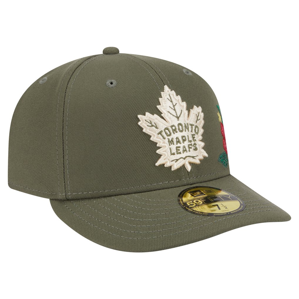 Toronto Maple Leafs New Era Tonal Florals 59FIFTY Fitted Hat - Olive