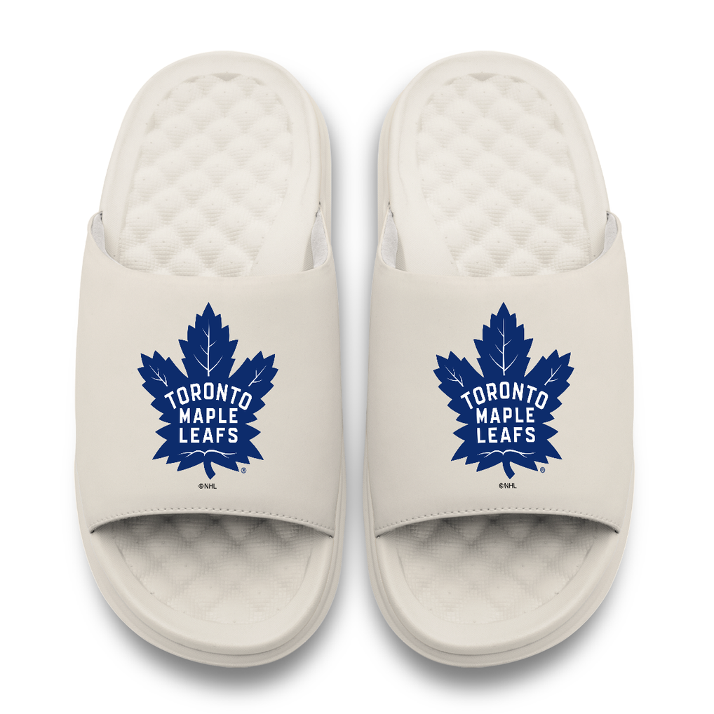 Toronto Maple Leafs ISlide Unisex Primary Motive Slide Sandals - Cream