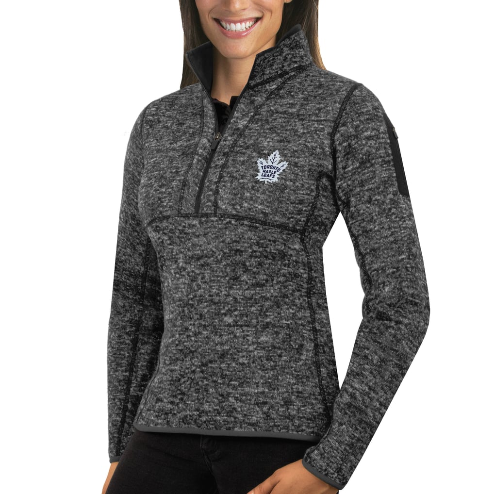 Toronto Maple Leafs Antigua Women's Fortune Half-Zip Sweatshirt - Charcoal
