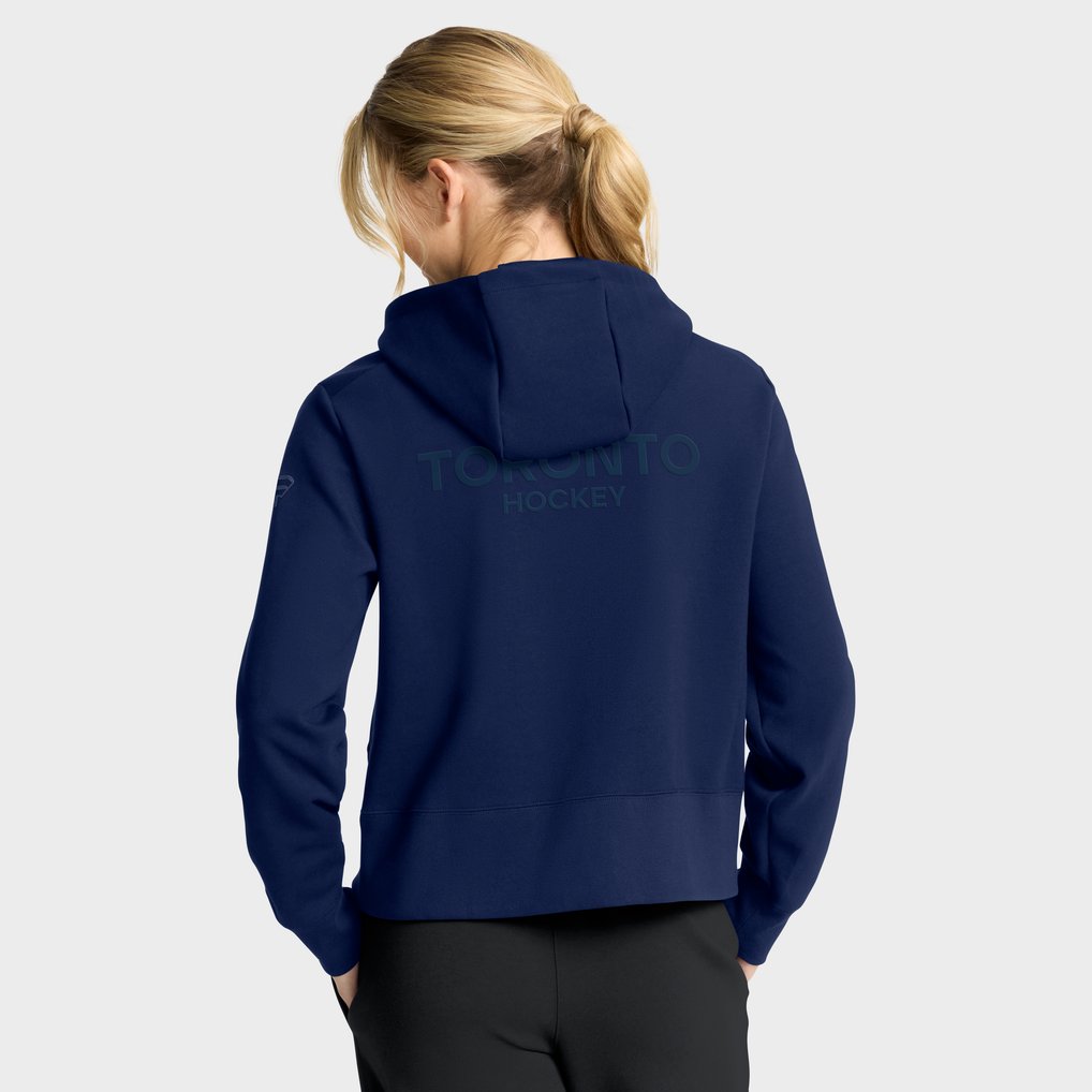 Toronto Maple Leafs Fanatics Women's Authentic Pro Road Tri-Blend Quarter-Zip Hoodie - Navy