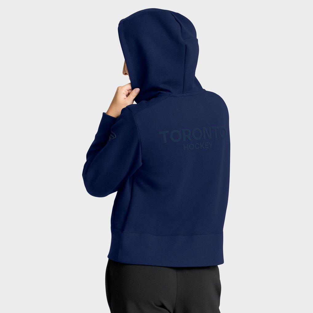 Toronto Maple Leafs Fanatics Women's Authentic Pro Road Tri-Blend Quarter-Zip Hoodie - Navy