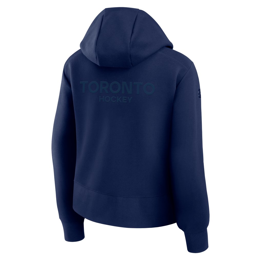 Toronto Maple Leafs Fanatics Women's Authentic Pro Road Tri-Blend Quarter-Zip Hoodie - Navy