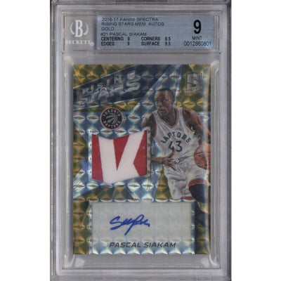 2016 Spectra Rising Stars Memorabilia Gold #21 Pascal Siakam Auto /10 BGS 9