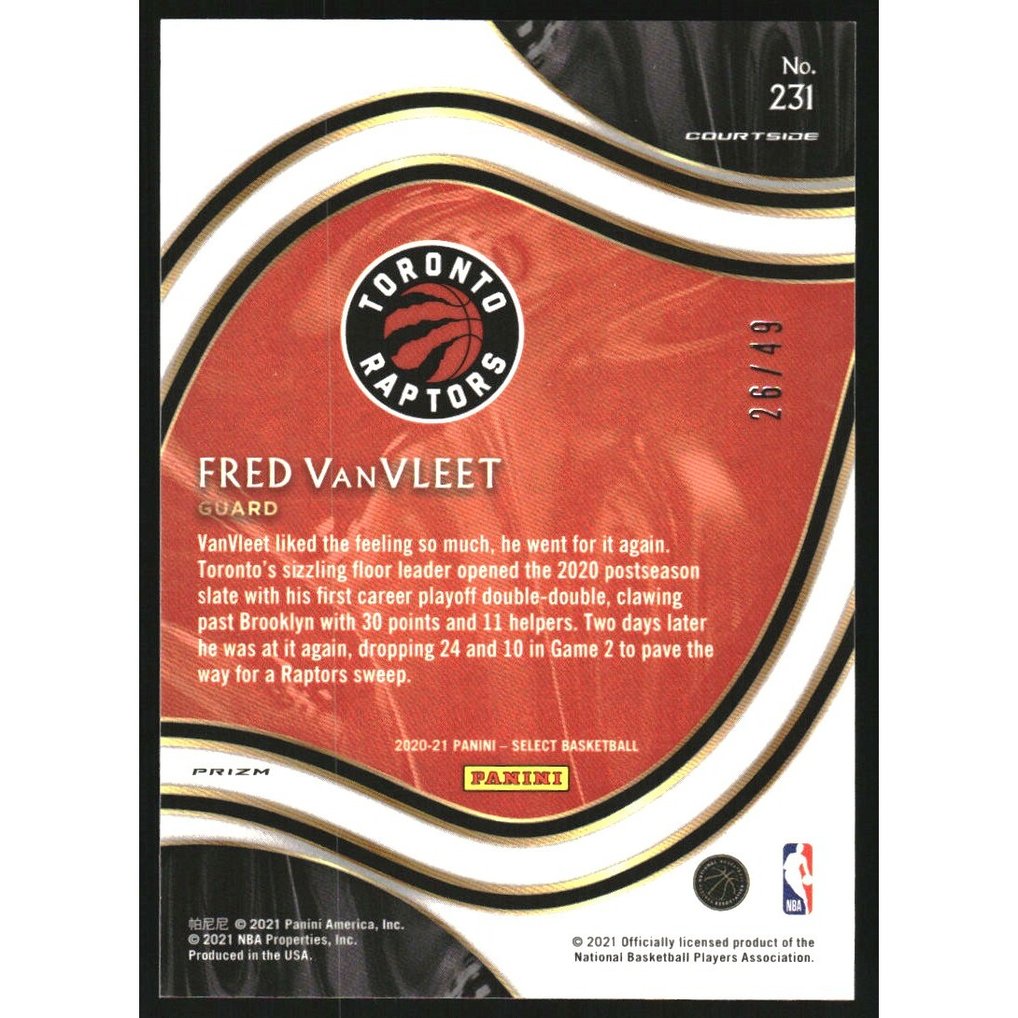2020-21 Select Prizms Red Disco #231 Fred VanVleet