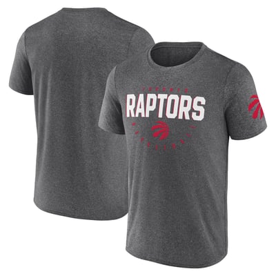 Toronto Raptors Logo Athletic Block Practice Performance T-Shirt - Heather Charcoal