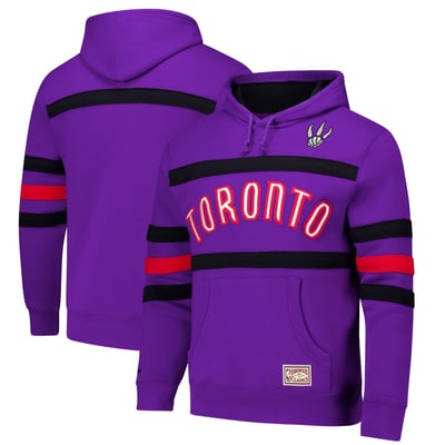 Toronto Raptors Mitchell & Ness Hardwood Classics Nights Head Coach Pullover Hoodie - Purple