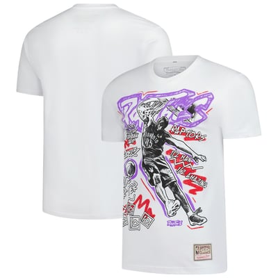 Vince Carter Toronto Raptors Mitchell & Ness Hardwood Classics Chalked Up T-Shirt - White