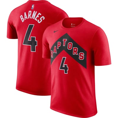 Scottie Barnes Toronto Raptors Nike Icon 2022/23 Name & Number T-Shirt - Red
